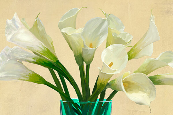 White Callas in a Glass Vase (detail)